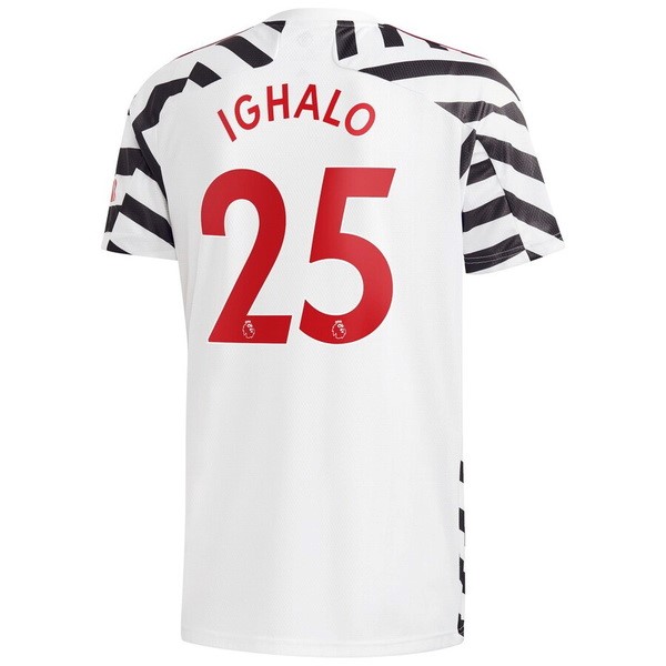 Trikot Manchester United NO.25 Ighalo Ausweich 2020-21 Weiß Fussballtrikots Günstig